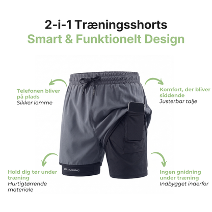 Herre 2-i-1 sportshorts – hurtigttørrende & komfortable 3 Pak