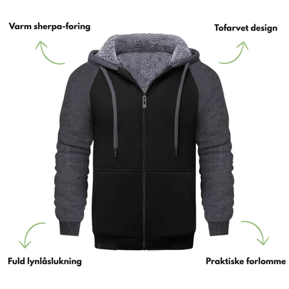 Herre foret hoodie – sherpa-foring – efterår/vinter