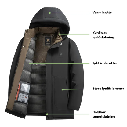 Vatteret outdoor herre vinterjakke – foret – vandtæt