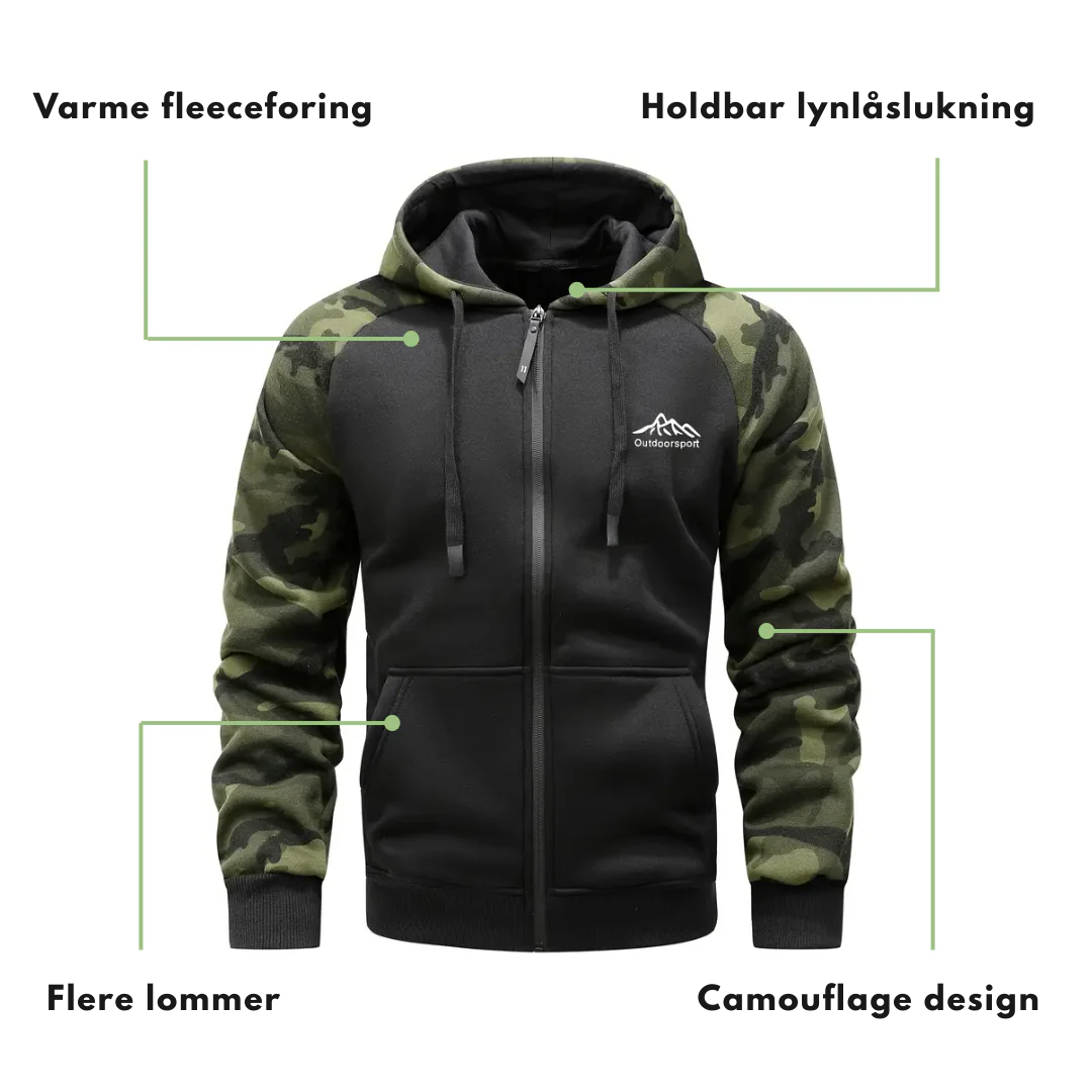 Herre Camo Fleece Hoodie – Varm & Komfortabel – Vinter & Efterår