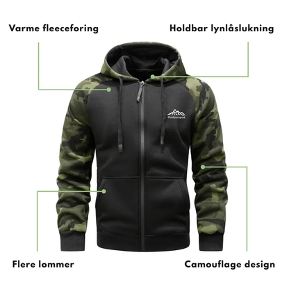 Herre Camo Fleece Hoodie – Varm & Komfortabel – Vinter & Efterår