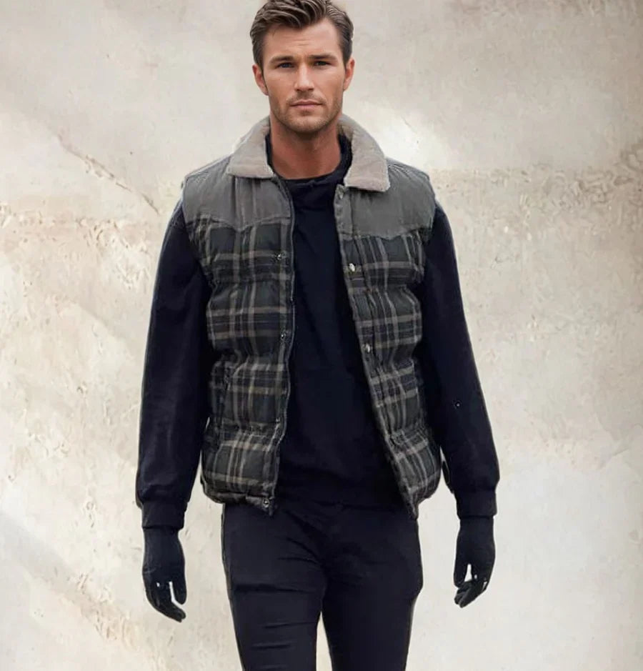 Outdoor Geruite Bodywarmer - Gevoerd - Herfst & Winter