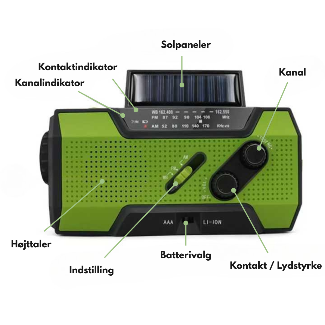 Nødradio – Alt-i-én & Solenergi – 4000mAh Batteri
