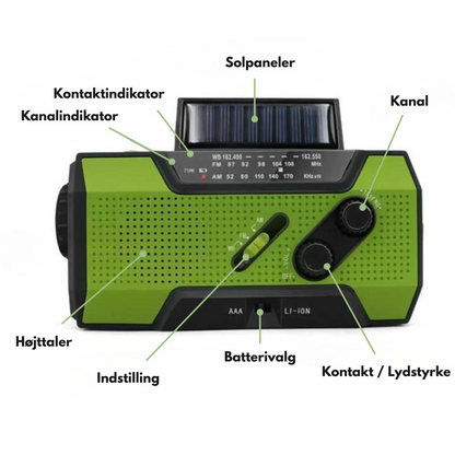 Nødradio – Alt-i-én & Solenergi – 4000mAh Batteri