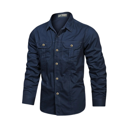 Herre Klassisk Outdoor Skjorte - 100% Bomuld & Multi-Lomme Design