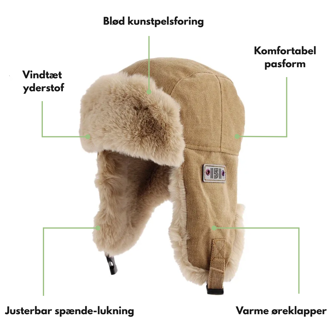Vinterhue med Pelsfor – Vind- og Komfortsikker – Outdoor
