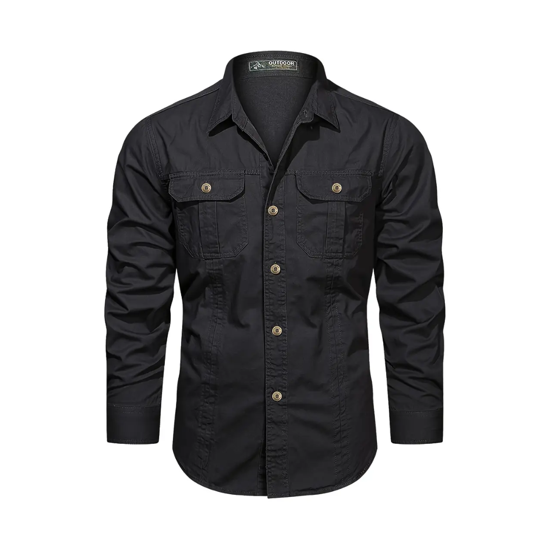 Herre Klassisk Outdoor Skjorte - 100% Bomuld & Multi-Lomme Design