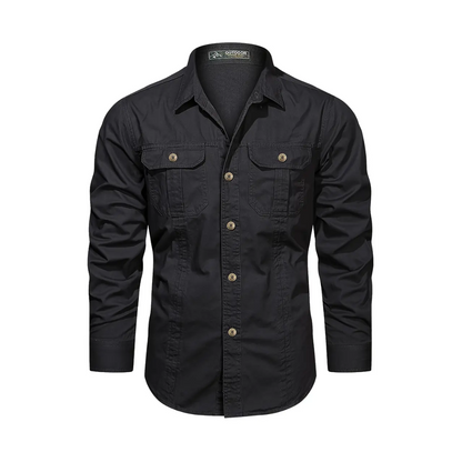 Herre Klassisk Outdoor Skjorte - 100% Bomuld & Multi-Lomme Design
