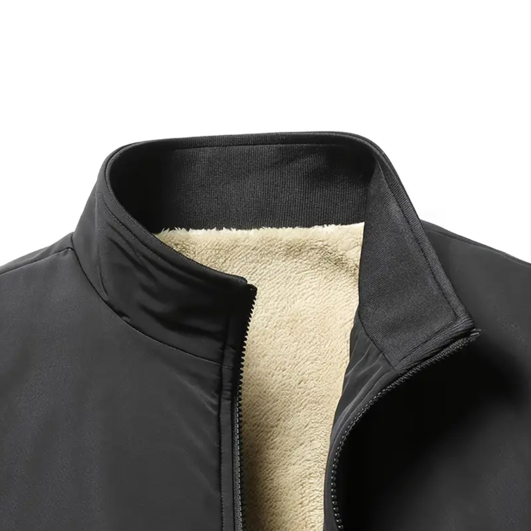 Herre Fleecejakke – Ståkrave – Varm & Komfortabel