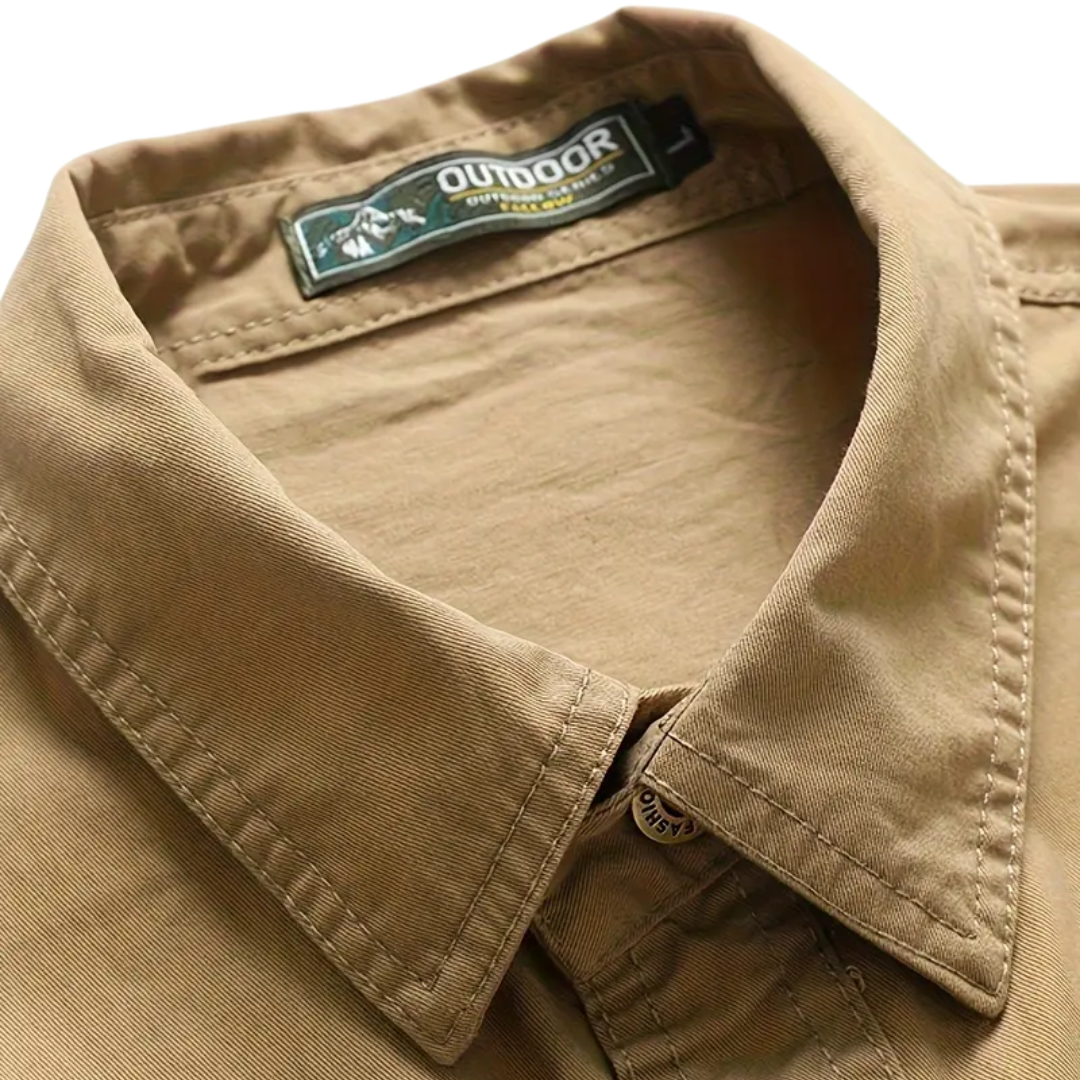 Herre Klassisk Outdoor Skjorte - 100% Bomuld & Multi-Lomme Design