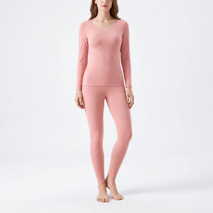 Termoundertøj dame Fersken, leggings – på model på lys baggrund