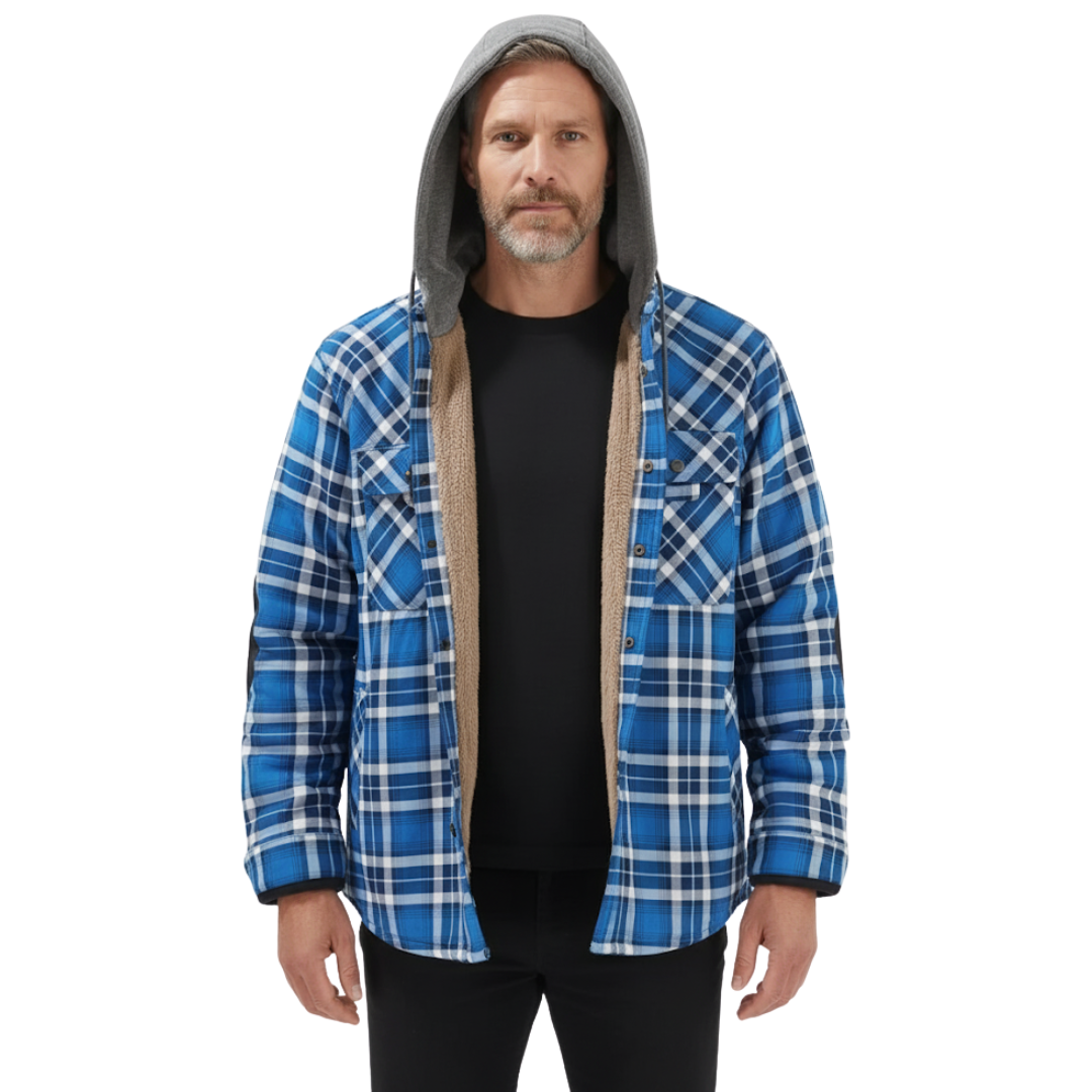 Herre Vinterjakke – Ternet – med Hætte