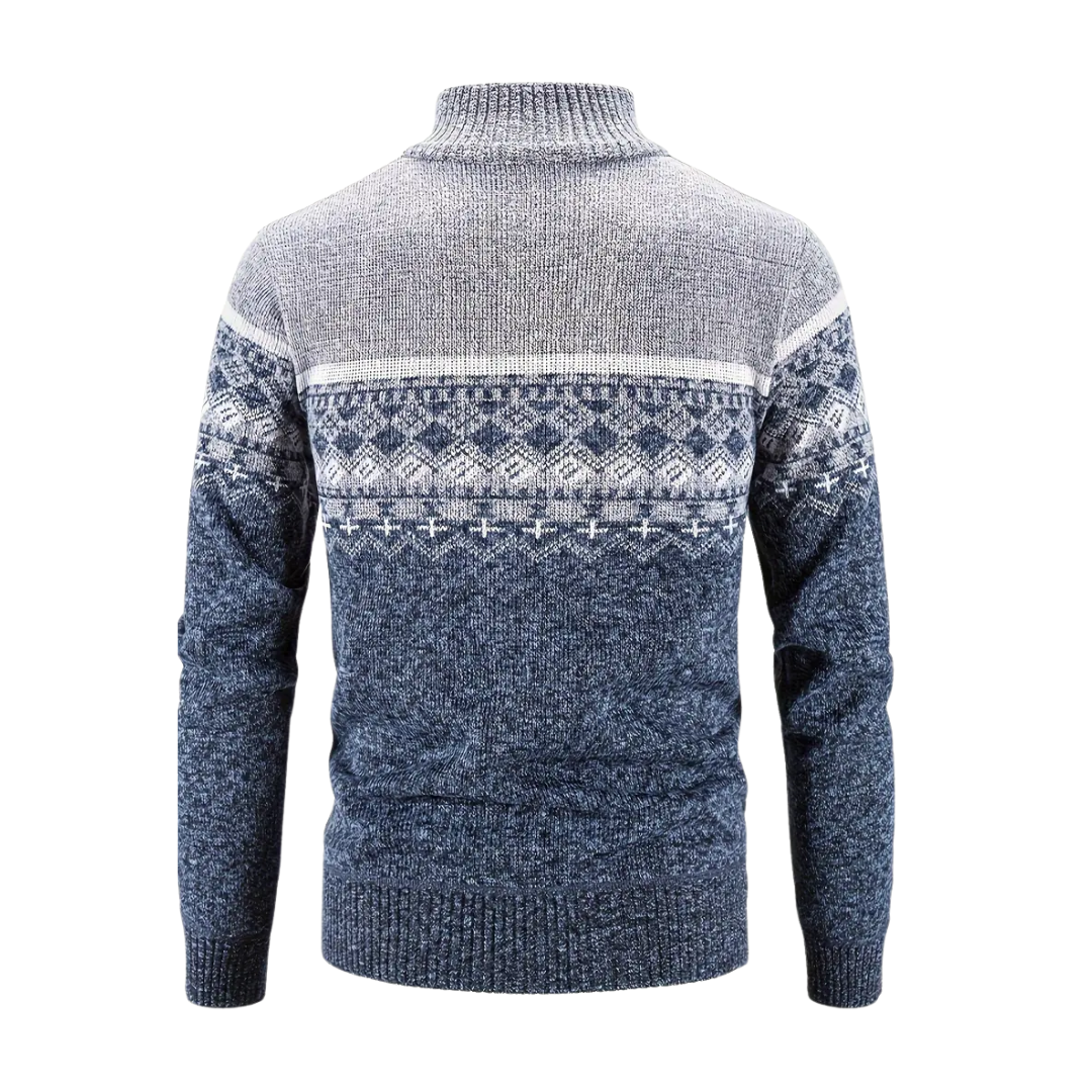 Herre Sweatshirt – Strikket – Geometrisk Mønster