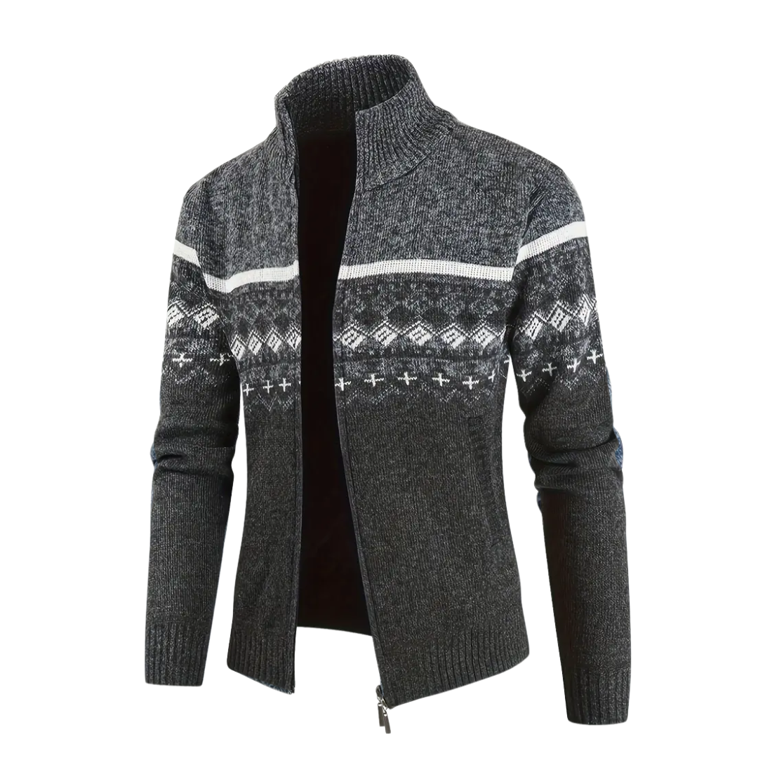 Herre Sweatshirt – Strikket – Geometrisk Mønster