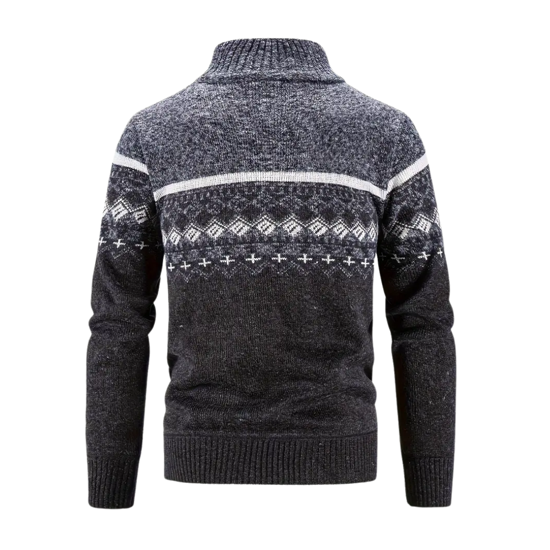 Herre Sweatshirt – Strikket – Geometrisk Mønster