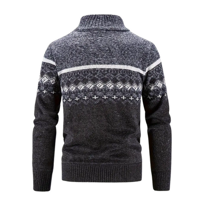 Herre Sweatshirt – Strikket – Geometrisk Mønster