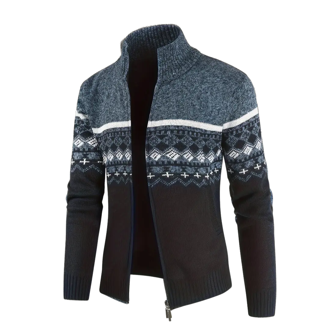 Herre Sweatshirt – Strikket – Geometrisk Mønster