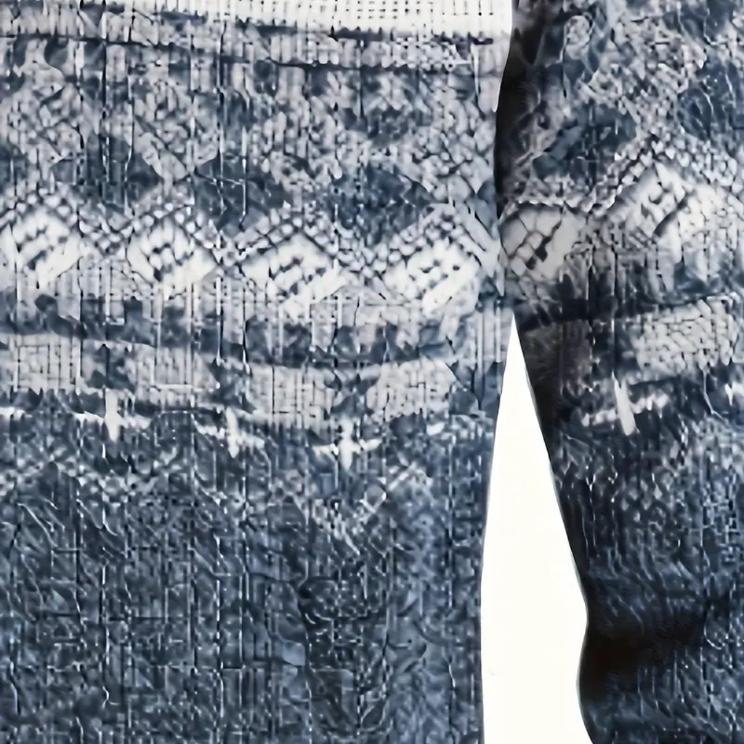 Herre Sweatshirt – Strikket – Geometrisk Mønster