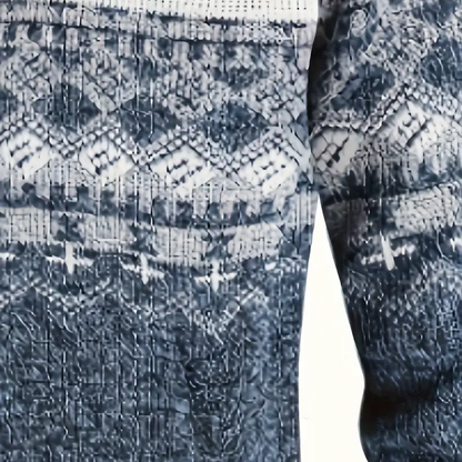 Herre Sweatshirt – Strikket – Geometrisk Mønster