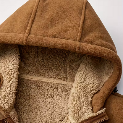 Herre Vinterjakke – Fleece – Fuld Lynlås med Hætte