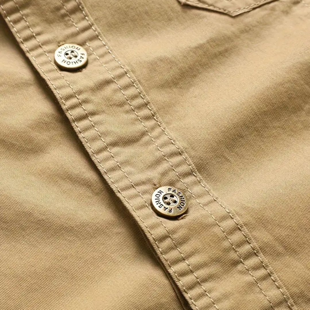 Herre Klassisk Outdoor Skjorte - 100% Bomuld & Multi-Lomme Design