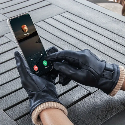 Herre Lærhansker – Justerbar Håndleddsrem – Touchscreen