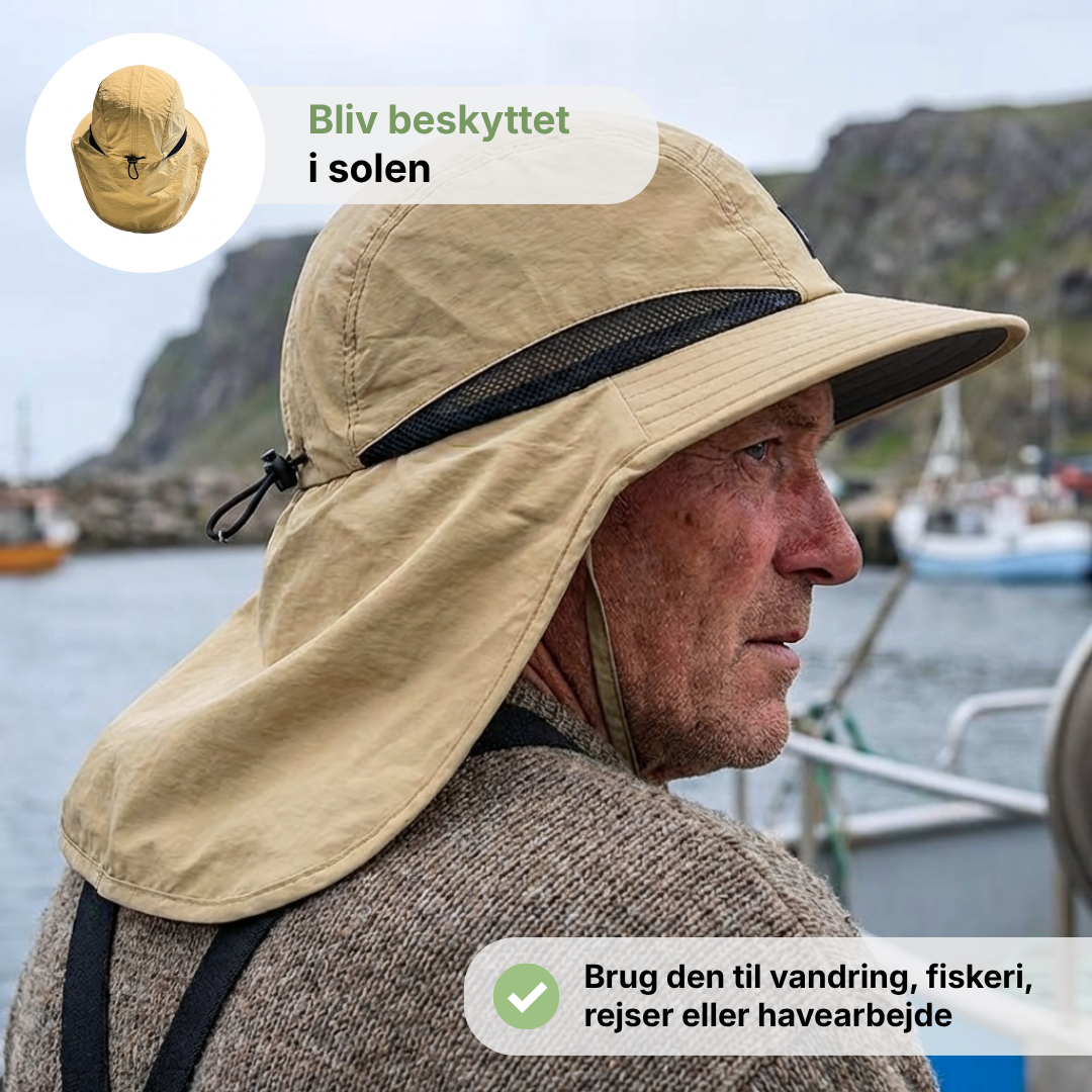 Unisex Solhat – Bred Skygge – Med Nakkebeskyttelse
