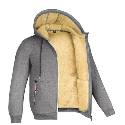 Cardigan med hætte herre hætte oppe