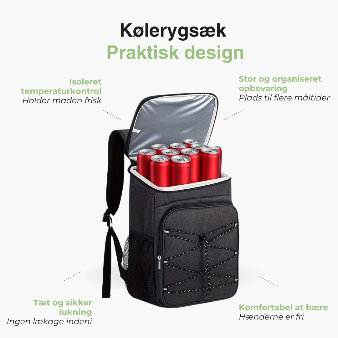 Isoleret Lunch Rygsæk – Stor Kapacitet – Praktisk Køletaske