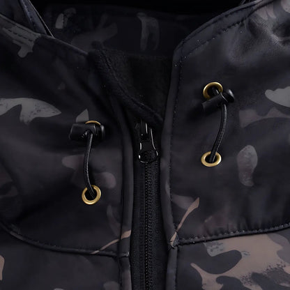 Softshell jakke herre khaki camouflage set forfra