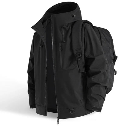 Regnjakke unisex i sort liggende
