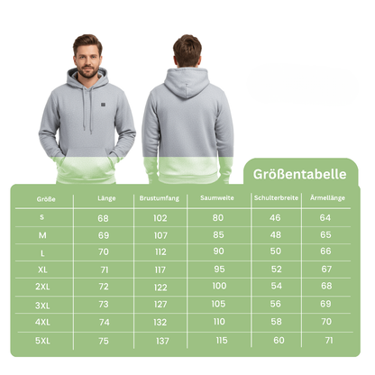Heated hoodie i grå set bagfra