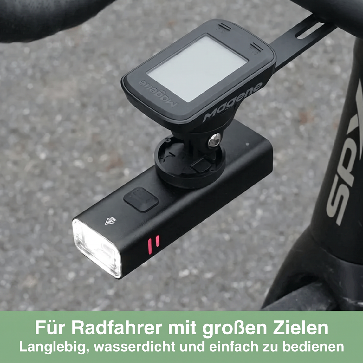Forlygte til cykel monteret på styret