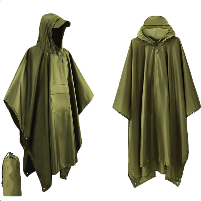 Regnponcho sort som sovepose-cover