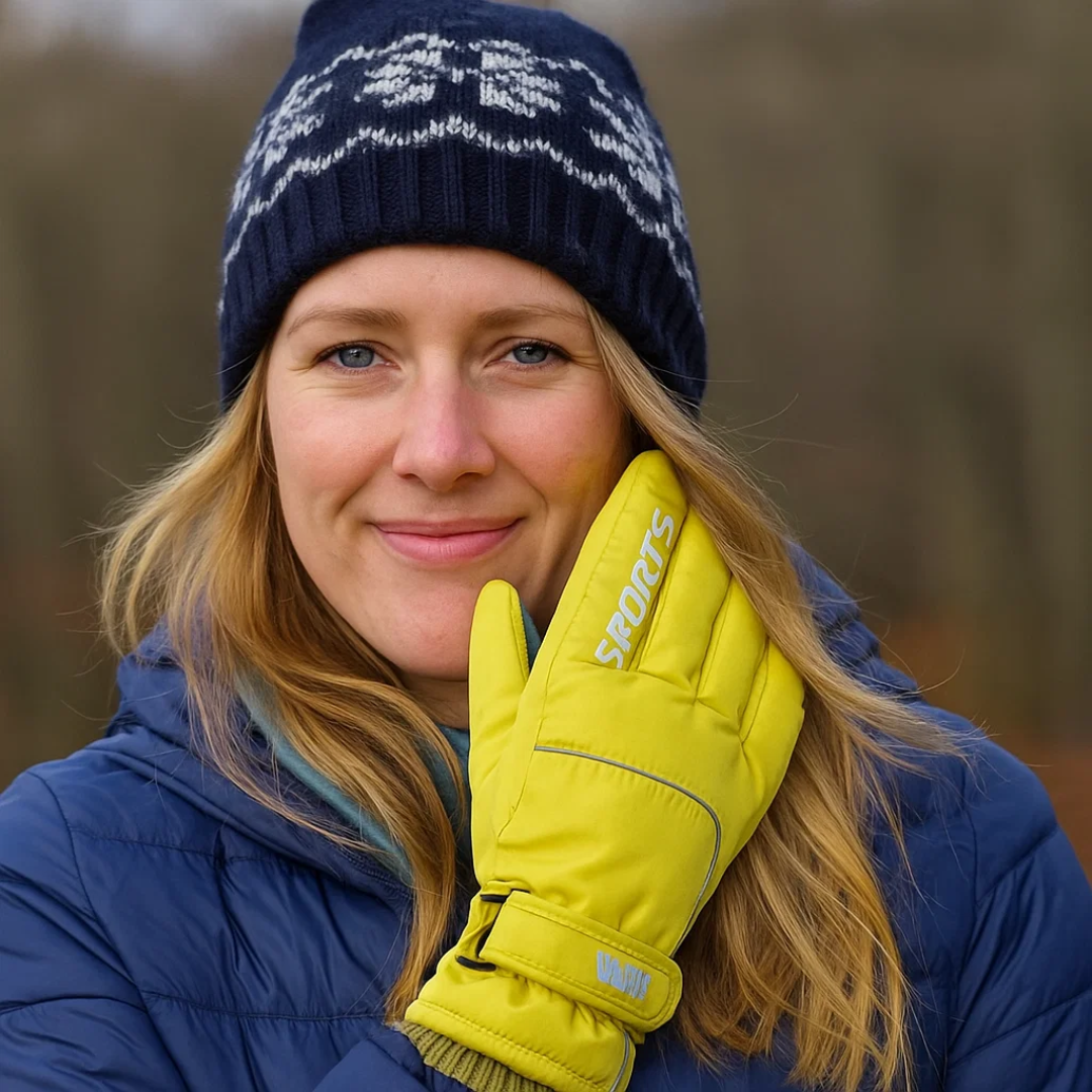 Dame Thermo Skihandsker – Selvlysende – Touchscreen Kompatible