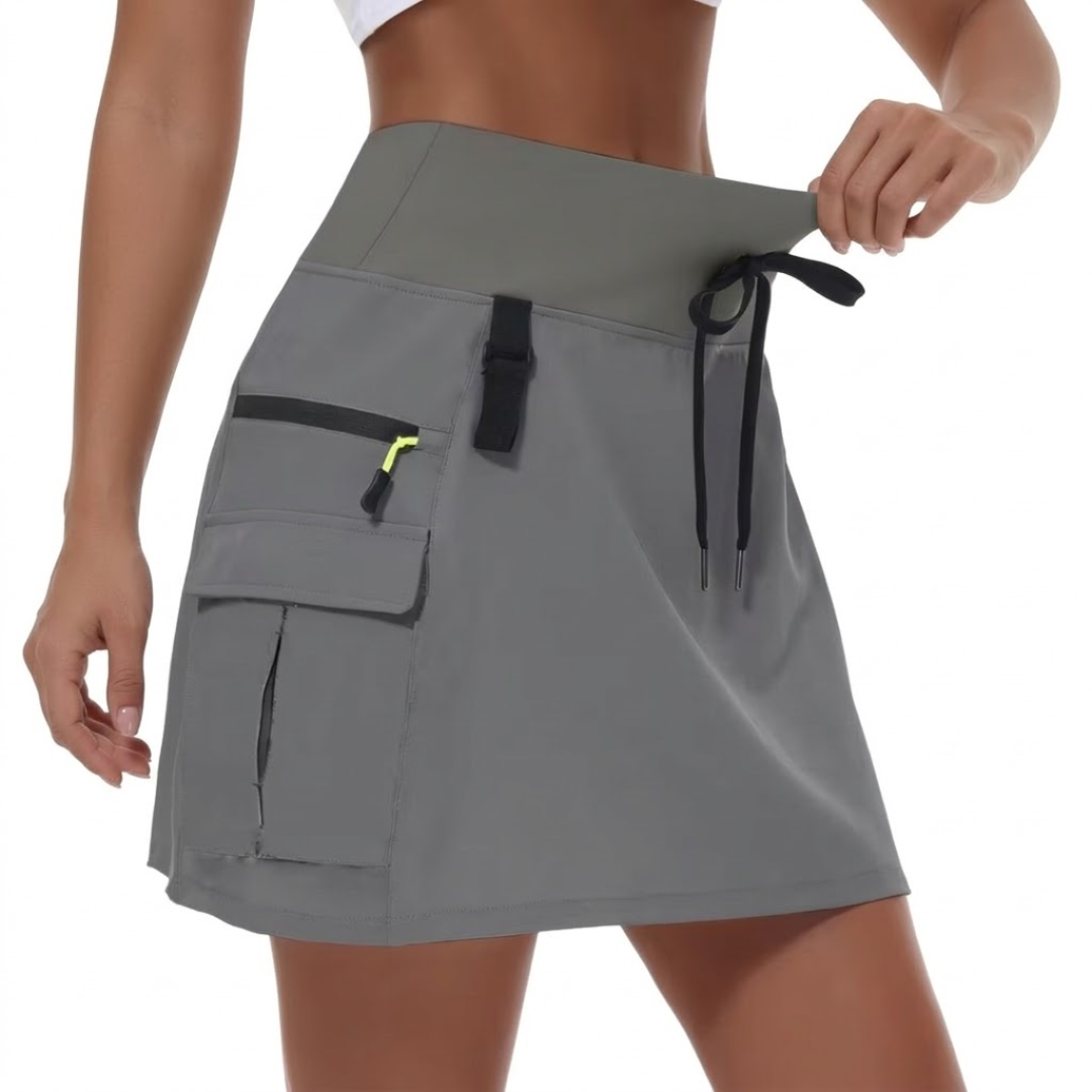 Dame Cargo Skort – Høy Midje – Innebygde Shorts