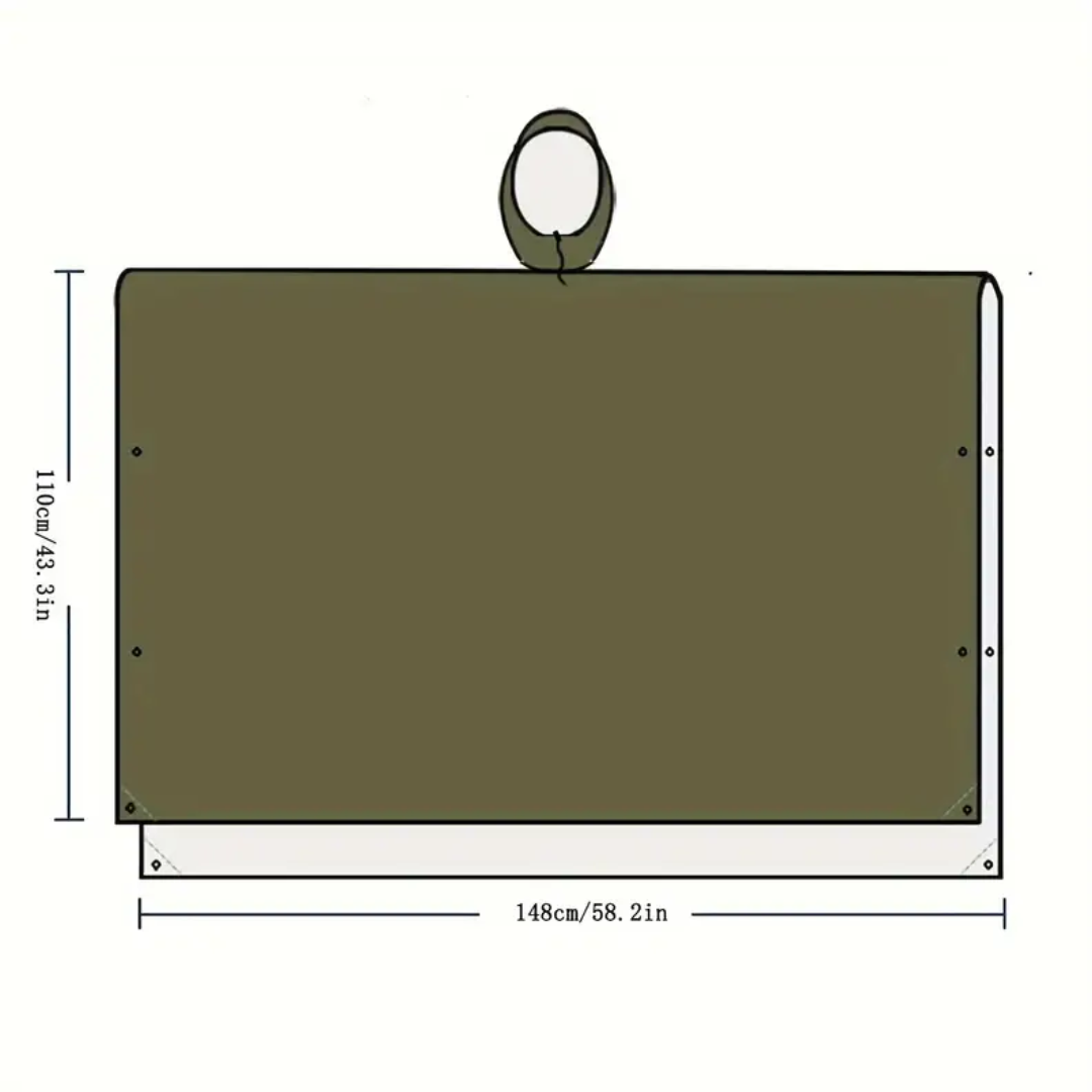 Letvægts Regnponcho – Vandtæt, Åndbar & Multifunktionel