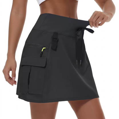 Dame Cargo Skort – Høy Midje – Innebygde Shorts