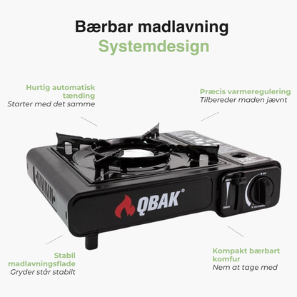 Bærbart campingkomfur – Automatisk tænding – Præcis varmeregulering