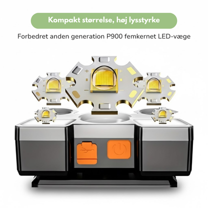 USB 5-LED pandelampe – 800 lumen – genopladelig