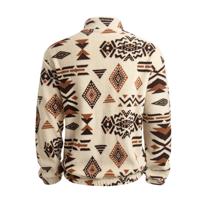 Herre Fleecegenser – Løs Passform – Tribal Print
