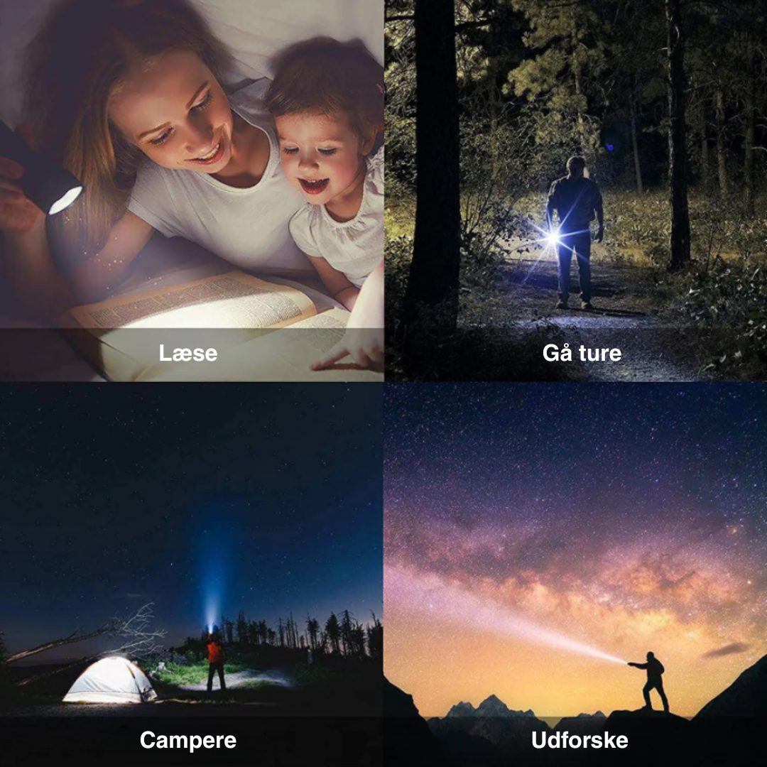 Mini LED Lommelygte – Zoom Fokus & IPX5 – Aluminium Penlight