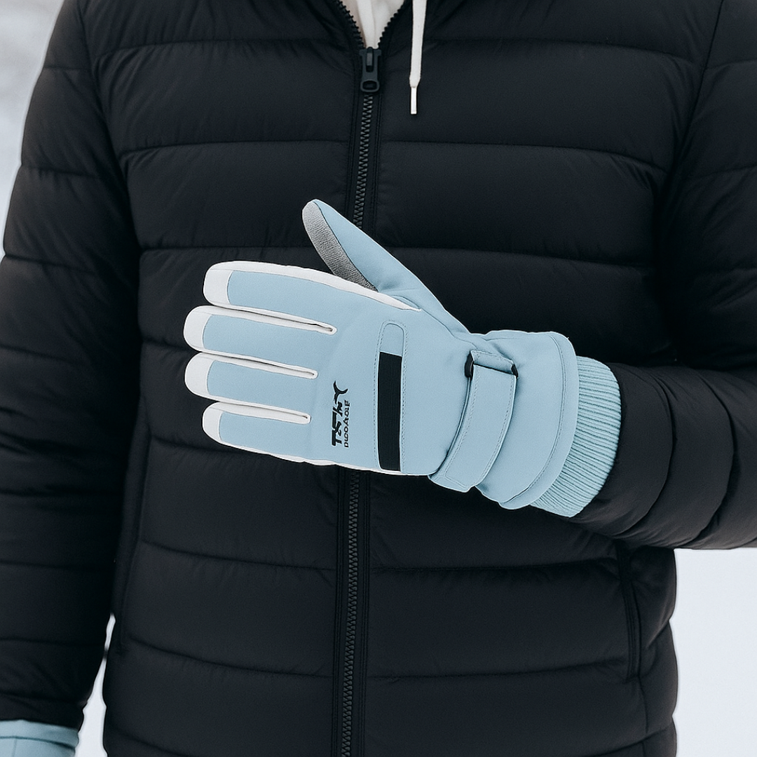 Skihandsker med velcrolukning ved håndleddet