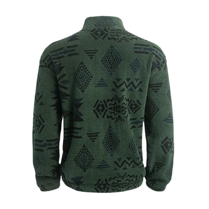 Herre Fleecegenser – Løs Passform – Tribal Print