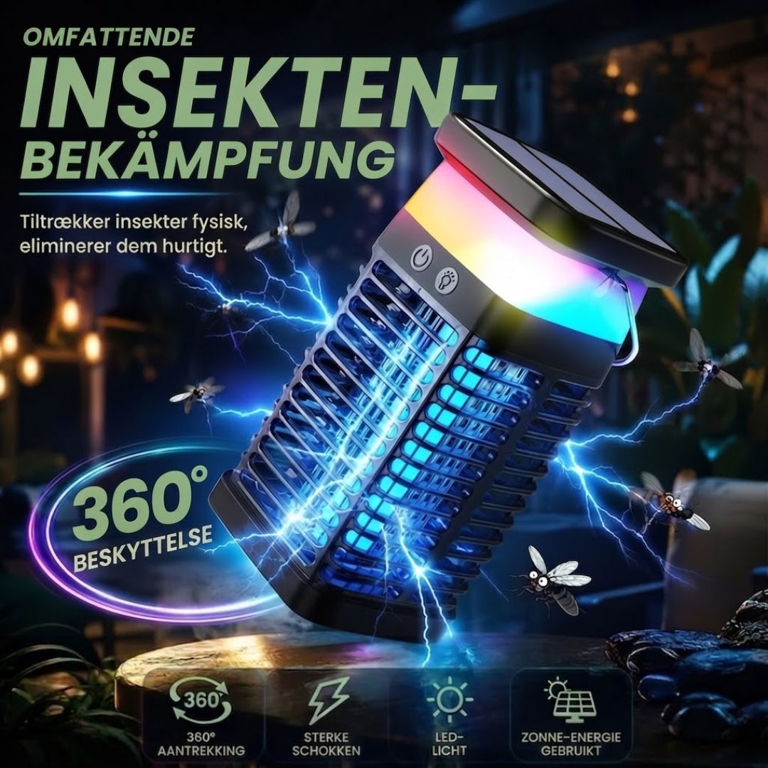 Solcelle Myggelampe - Insektdræber Elektrisk - Campinglygte