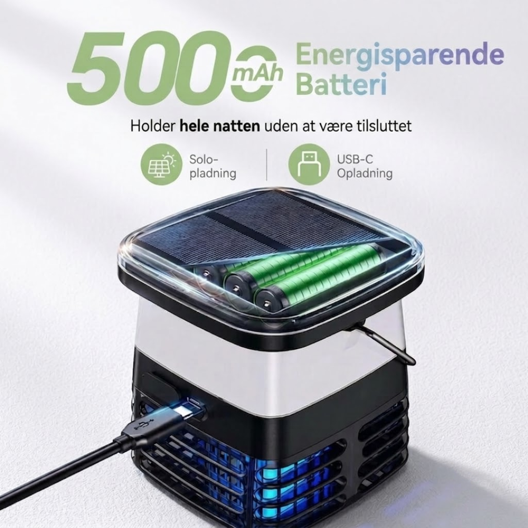 Solcelle Myggelampe - Insektdræber Elektrisk - Campinglygte