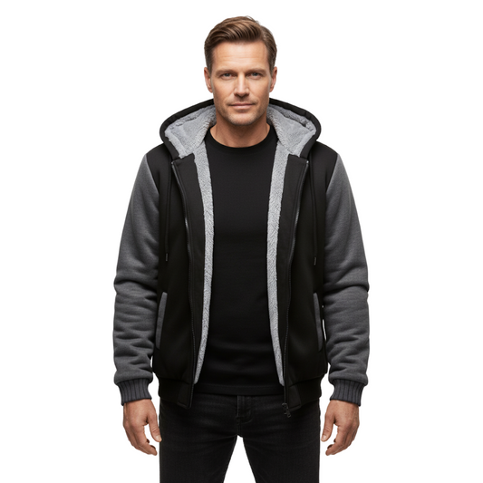 Herre Fleece Vest – Med Hætte – Foret