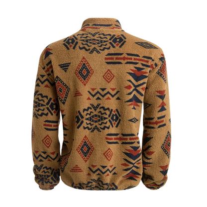 Herre Fleecegenser – Løs Passform – Tribal Print