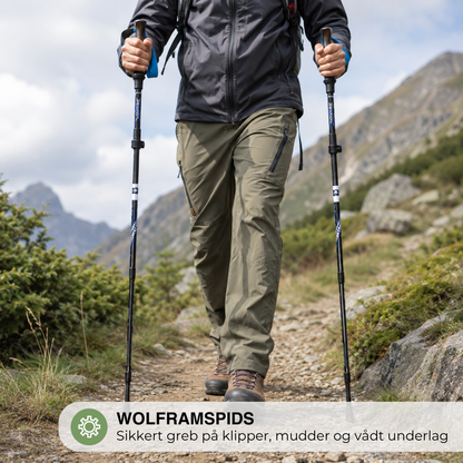 Vandrestave Ultralet – Justerbare med Anti-Shock og Wolframspids