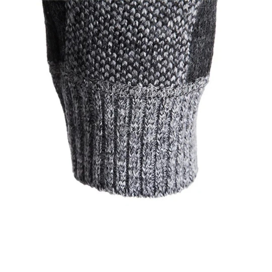 Cardigan herre – stofdetalje i ternet mønster